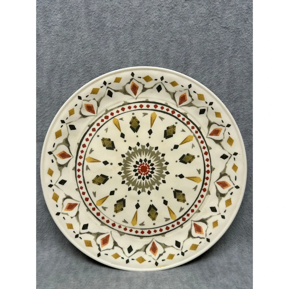 Threshold Dinner Plates Cream Multicolor Melamine Geometric Mandala Set of‎ 4